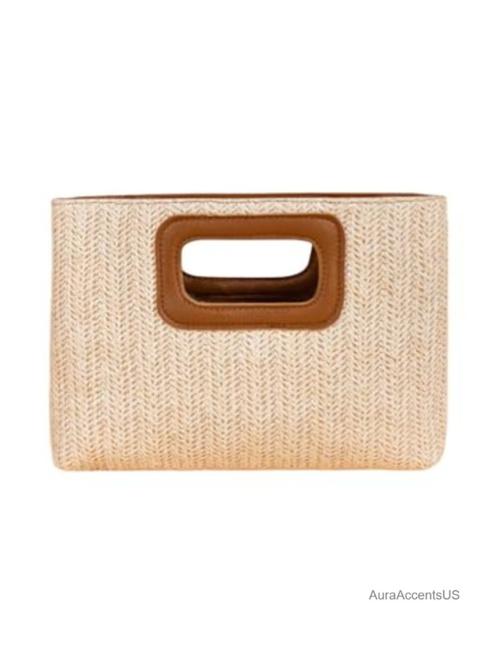 Braided Straw Clutch Woven Purse Top Handle Square Bag